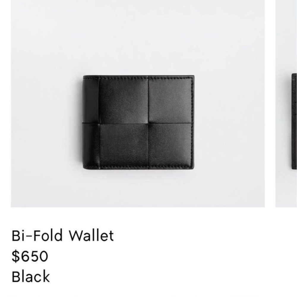Bottega Veneta Bifold Black Leather Wallet